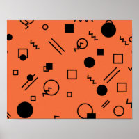 gráfico Memphis naranja, divertido, de moda y geom
