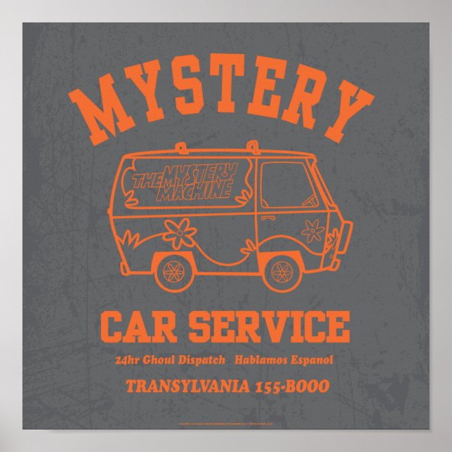 Póster Gráfico "Mystery Car Service" de Scooby-Doo (Frente)