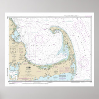 Póster Gráfico Náutico de Cape Cod Bay 13246
