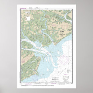 Póster Gráfico náutico de sonido de Santa Elena 11517