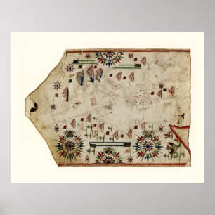 Póster Gráfico portolano del Mediterráneo (alrededor de 1