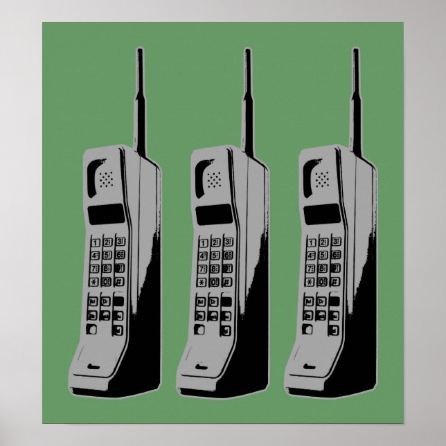 Póster Gráfico retro para teléfono móvil (Frente)