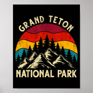 Póster Gráfico retro vintage parque nacional grand teton 
