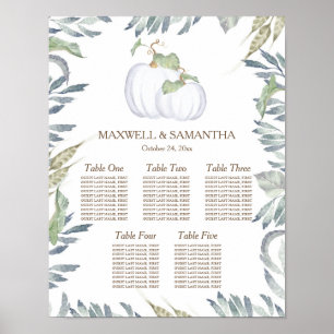 Póster GRÁFICO RÚSTICO DE ASIENTO DE Calabaza Blanca