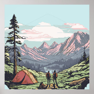 Póster Gráfico único al aire libre, retro/vintage