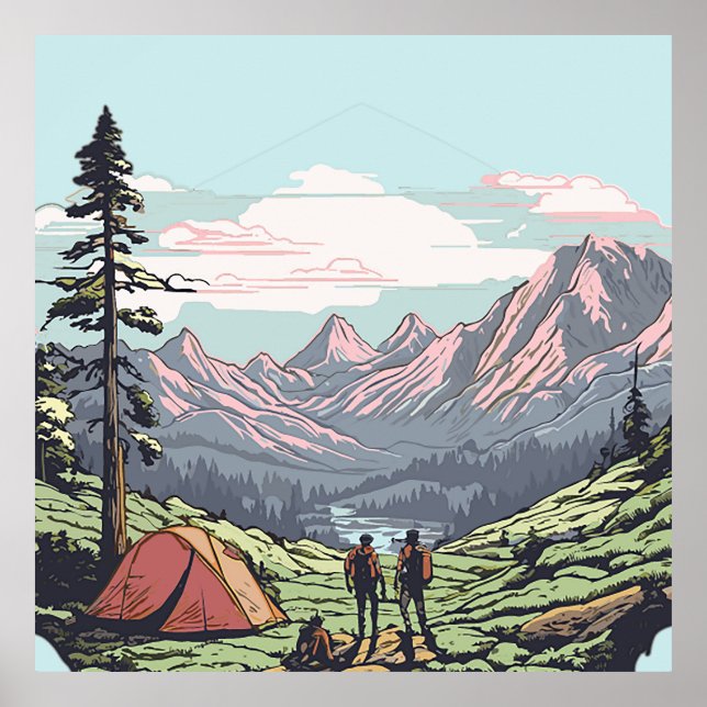 Póster Gráfico único al aire libre, retro/vintage (Frente)