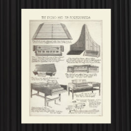 Póster Gráfico vintage del piano