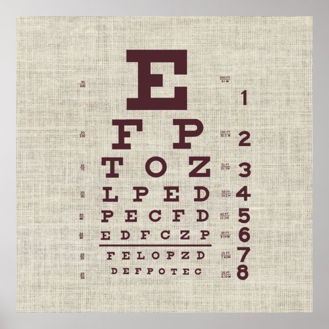 Póster Gráfico visual vintage en Burlap (Frente)