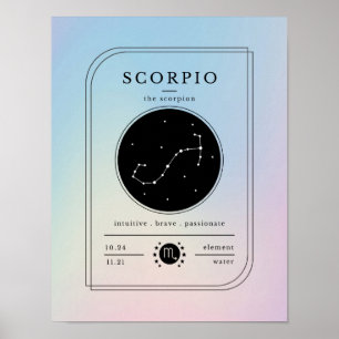 Póster Gráfico zodiacal de Escorpio Gradientes Pastel