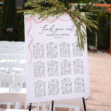 Gráficos de Asientos de Boda con Lazo Rosa Elegant