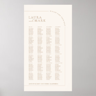 Póster Gráficos de Asientos de Boda Minimalista Moderna p