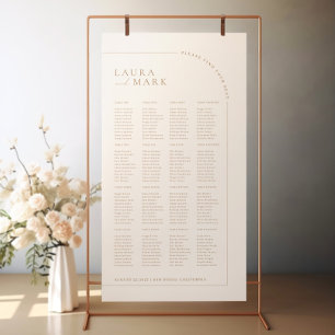 Póster Gráficos de Asientos de Boda Minimalista Moderna p