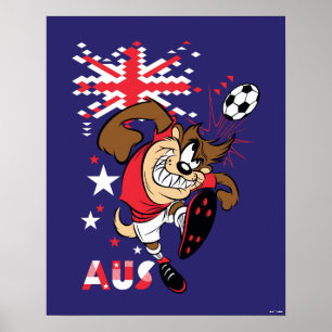 Póster Gráficos de fútbol de TAZ™ Team Australia