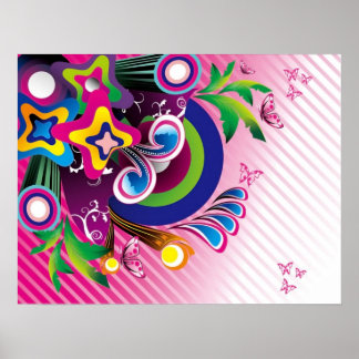 Póster Gráficos de vectores de fondo de color