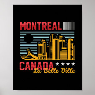 Póster Gráficos de viaje retro de la silueta de Montreal 