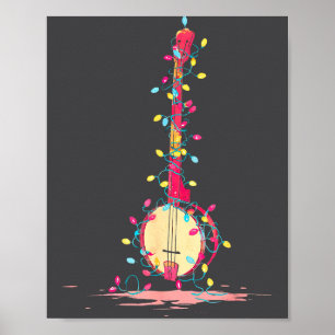 Póster Gráficos Divertidos de Navidad con Banjo para Aman
