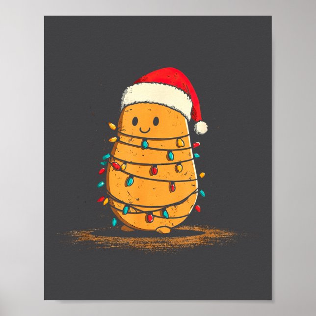Póster Gráficos Divertidos de Navidad con Luces para Aman (Frente)