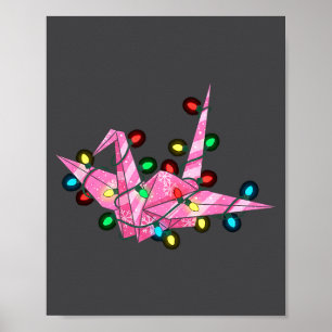 Póster Gráficos Divertidos de Navidad con Origami para Am