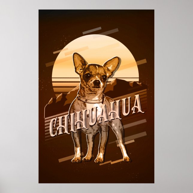 Póster Gráficos retro Chihuahua Gold ID754 (Frente)