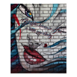 Póster Grafiti de chica asiática