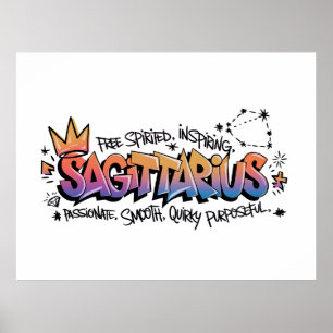Póster Grafiti del Zodíaco Sagitario