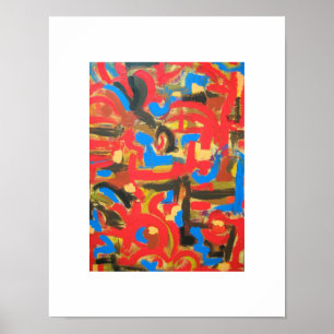 Póster Grafiti en el Ático-Arte Abstracto Pintado a Mano