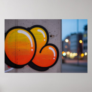 Póster Grafiti estilo burbuja urbana