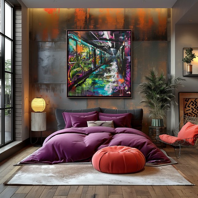 Póster Grafiti Urbano: Arte en Movimiento en el Metro (Subido por el creador)