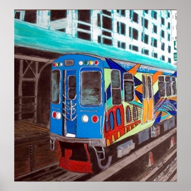 Póster Grafitti El Train de Chicago (Frente)