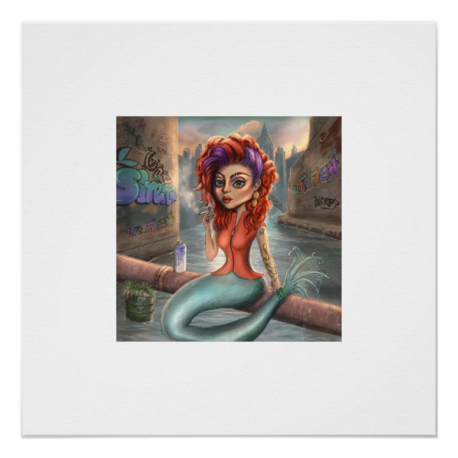 Póster Grafitti Mermaid (Anverso)