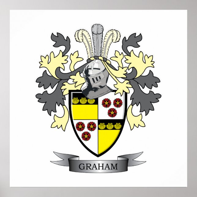 Póster Graham Family Crest Coat of Arms (Frente)