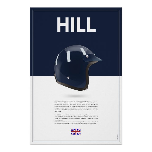 Póster Graham Hill Helmet (Anverso)