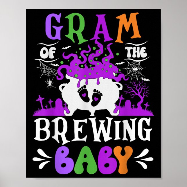 Póster Gram Of The Brewing Baby Grandma To Be Halloween  (Frente)