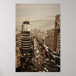Póster Gram Via de Madrid en España
