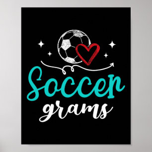 Póster Gramas de fútbol divertidas Gramas de jugador de f