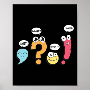 Póster Gramática Puntuación Espera Qué Detente Estoy de a