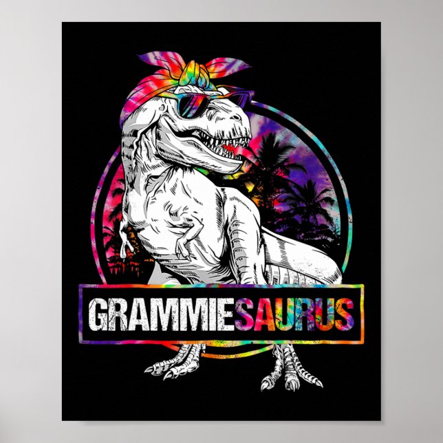 Póster Grammiesaurus Dinosaur Grammie Saurus Matching Tie (Frente)