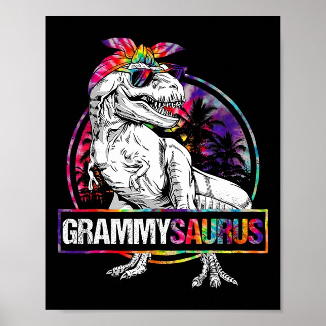 Póster Grammysaurus Dinosaur Grammy Saurus Familia Matchi (Frente)