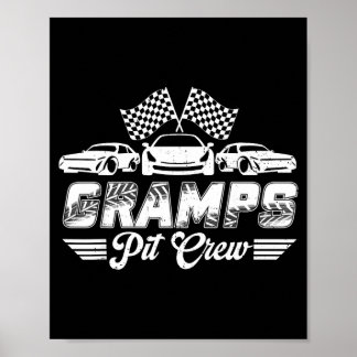 Póster Gramps Pit Crew Birthday Party Race Car Lover