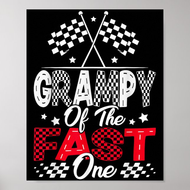 Póster Grampy De La Rápida Carreras De Un Primer Cumpleañ (Frente)