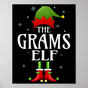 Póster Grams Elf Navidades de grupo familiar coincidente