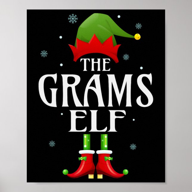 Póster Grams Elf Navidades de grupo familiar coincidente  (Frente)