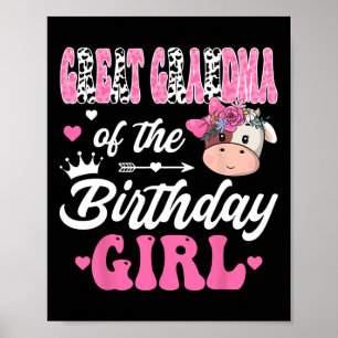 Póster Gran Abuela De La Bola De Chica De Cumpleaños Prim