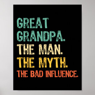 Póster Gran Abuelo El Hombre El Mito De Influencia Gracio