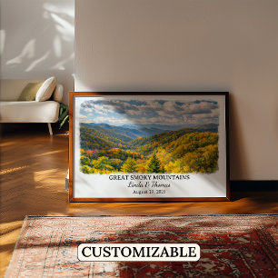 Póster Gran Acuarela de las Montañas Great Smoky de Carol