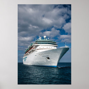 Póster Gran barco de crucero blanco