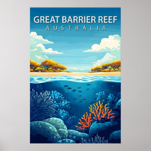 Póster Gran Barrera de Coral Australia Mar del Coral Viaj