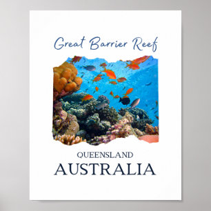 Póster Gran Barrera de Coral Queensland Australia Recuerd
