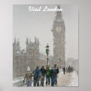 Póster Gran bén de Londres y pintura al óleo de Nieve