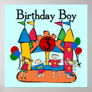 Póster Gran Bonza Boy 3 cumpleaños camisetas y regalos de
